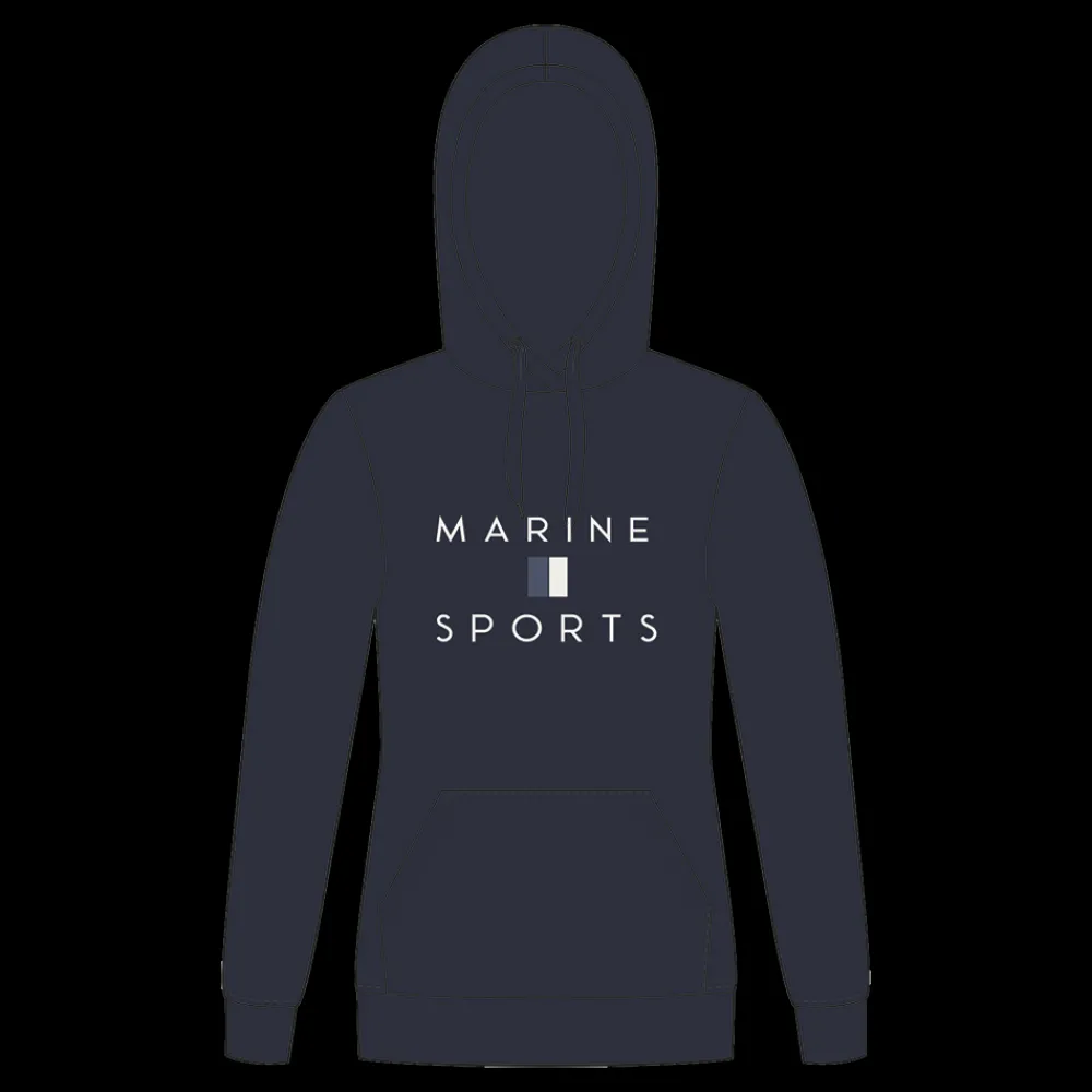 New Marine W Hood Sweat - Dame Sweatshirt Blå