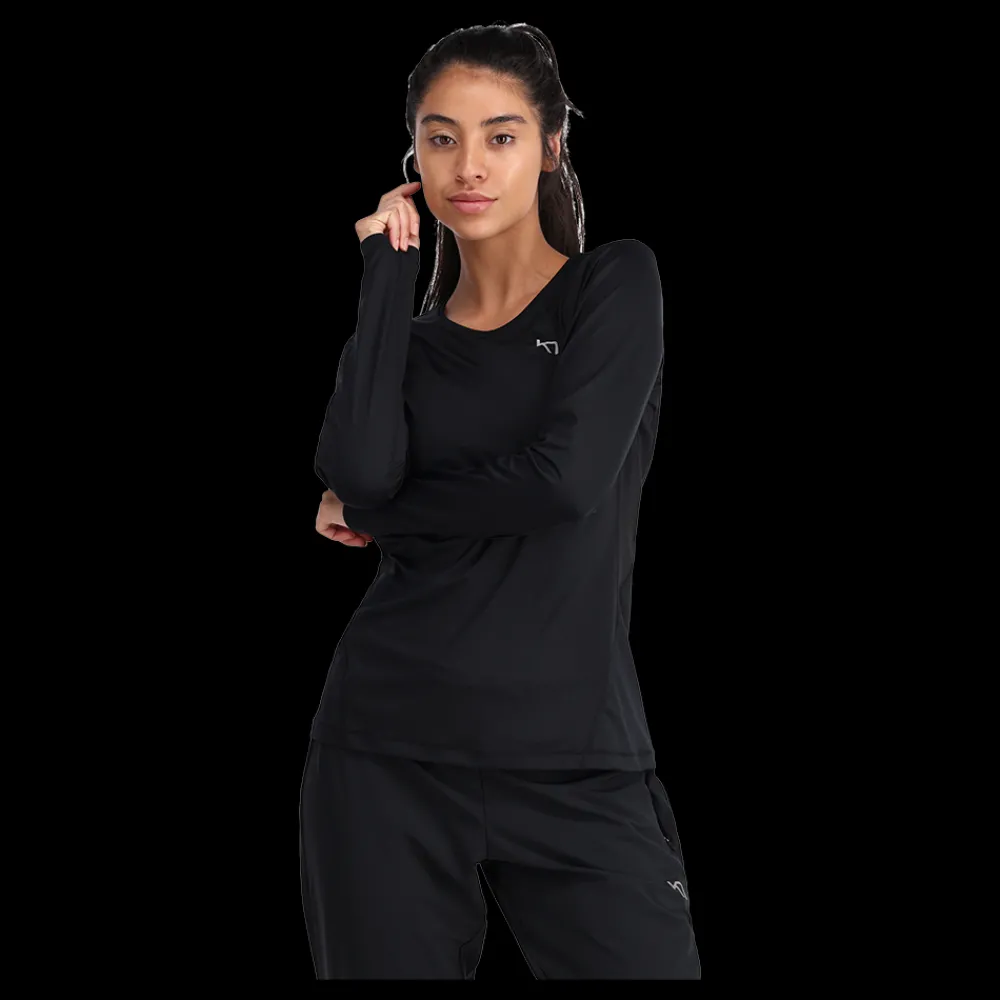 Clearance Kari Traa W Nora 2.0 Long Sleeve - Dame Løbe T-Shirt Sort