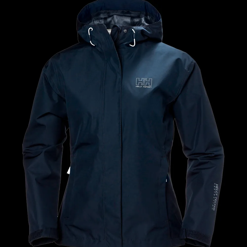 Discount Helly Hansen W Seven J Jacket - Dame Regnjakke Blå
