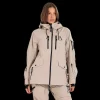 Best Slade W Shell Jacket - Dame Skijakke Sand