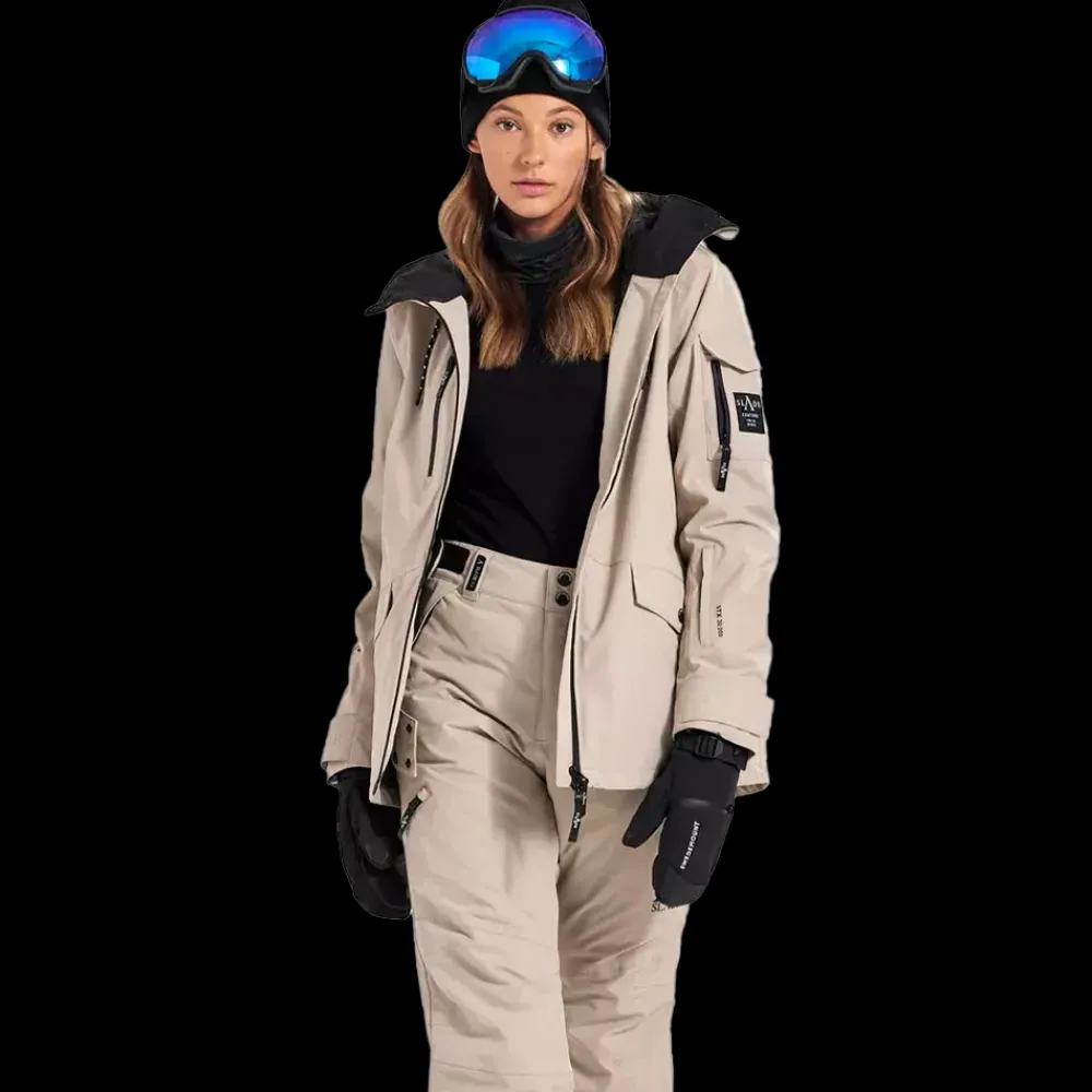 Best Slade W Shell Jacket - Dame Skijakke Sand