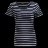 Hot Marine W Striped Tee - Dame T-shirt Blå