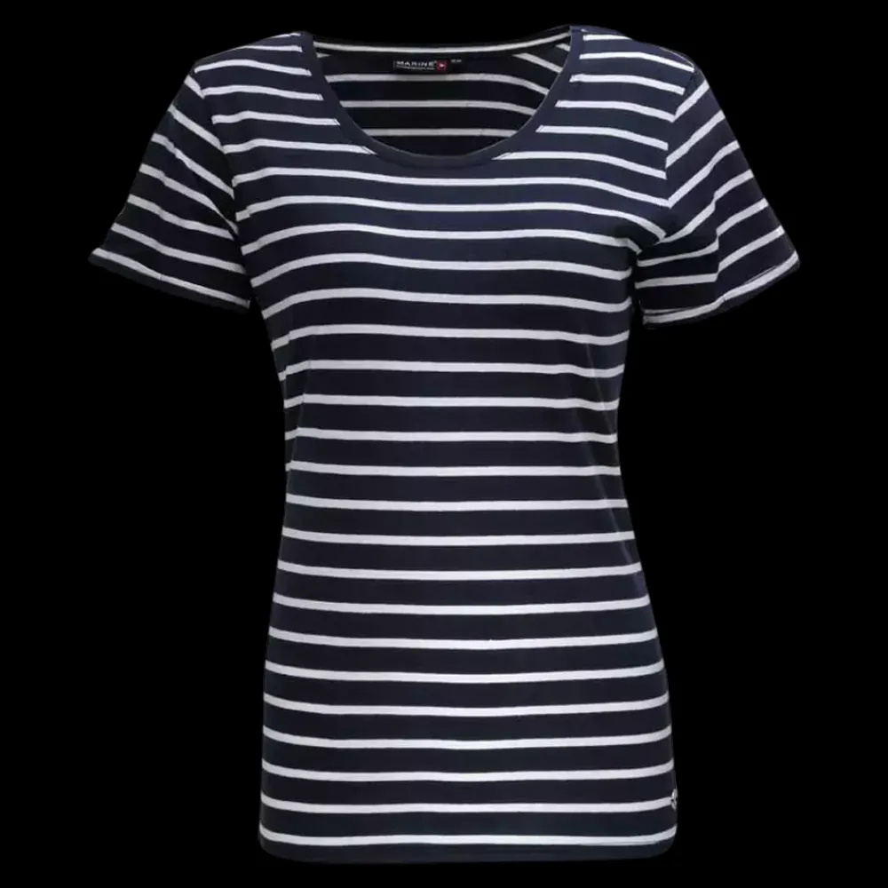 Hot Marine W Striped Tee - Dame T-shirt Blå