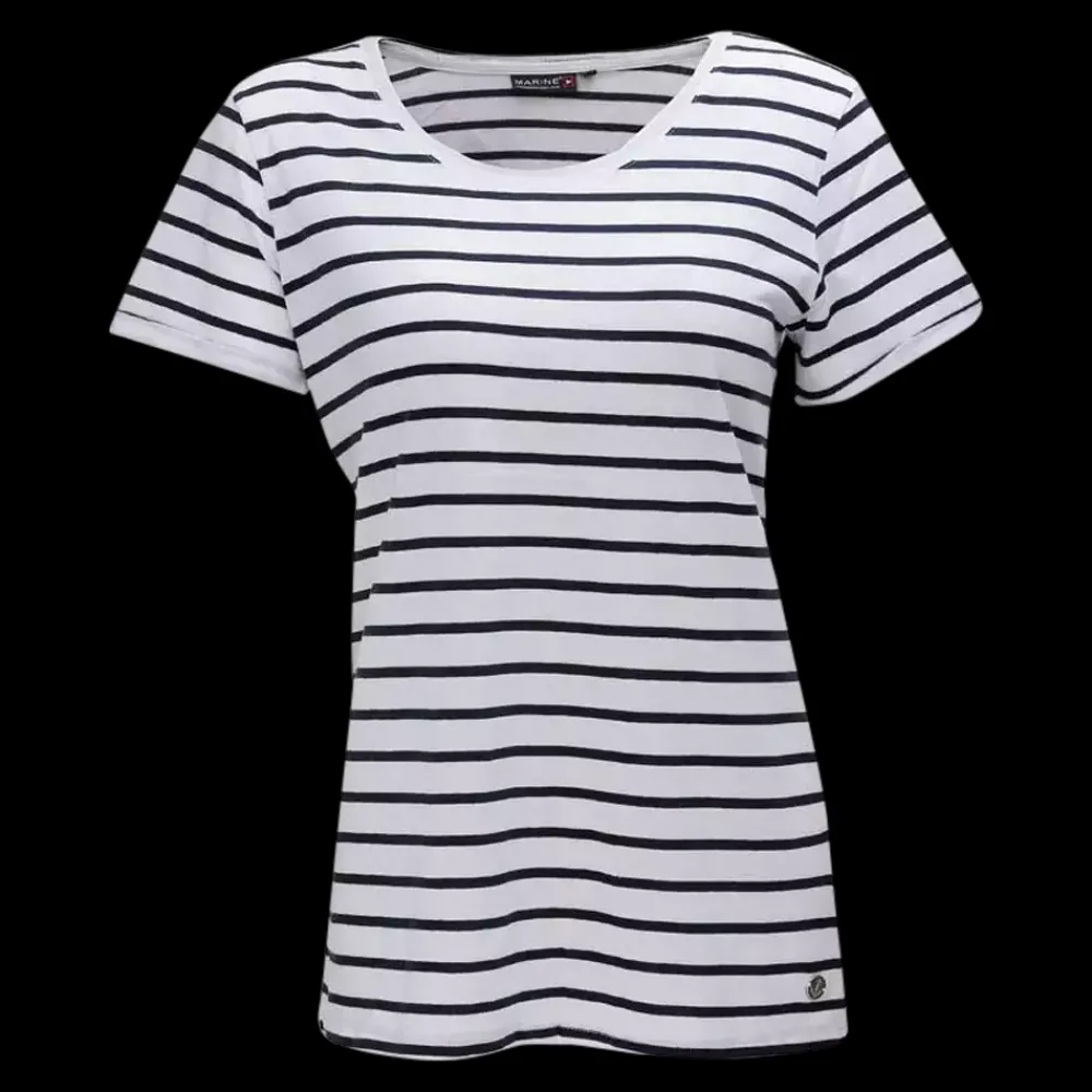 Best Marine W Striped Tee - Dame T-shirt Hvid
