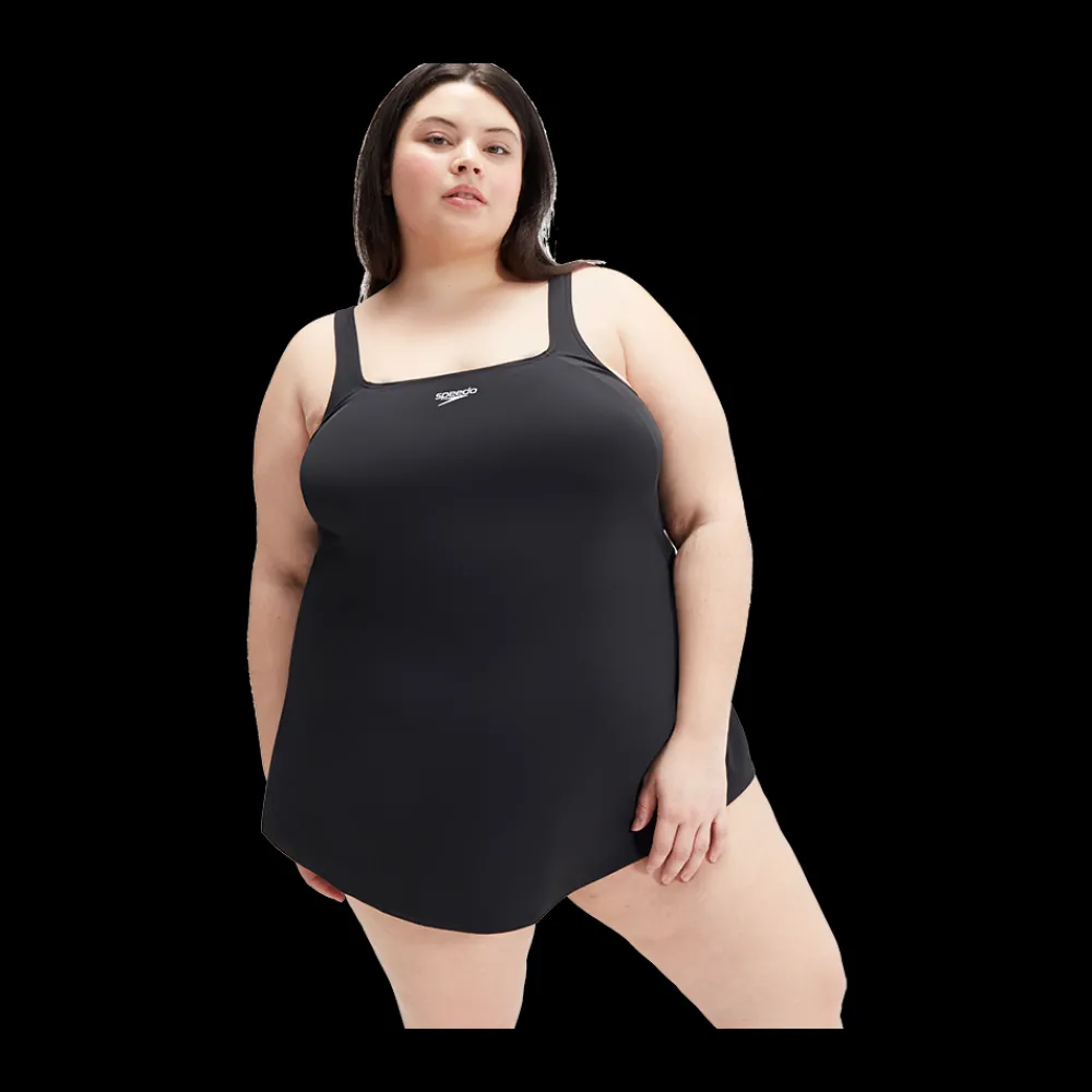 Clearance Speedo W Swim Dress Plus Size - Dame Badedragt Kjole Sort
