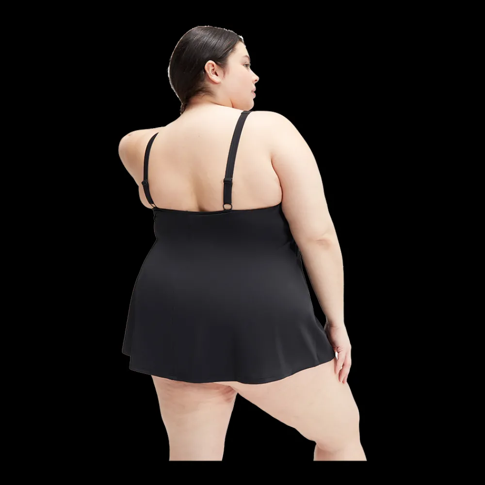 Clearance Speedo W Swim Dress Plus Size - Dame Badedragt Kjole Sort