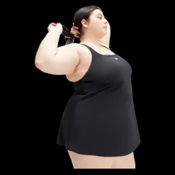 Clearance Speedo W Swim Dress Plus Size - Dame Badedragt Kjole Sort